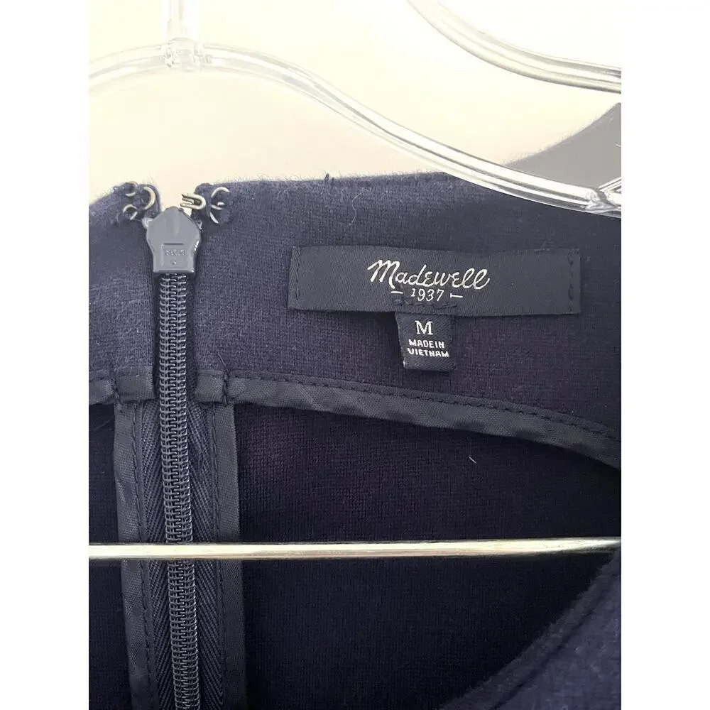 Madewell Navy Blue Verse Ponte Fit & Flare Pocket Sleeveless Mini Dress